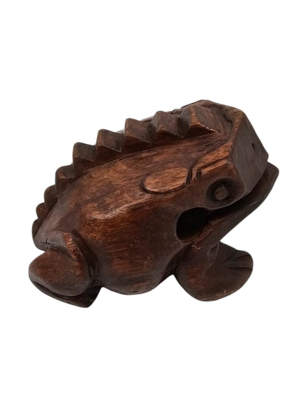 Wooden Frog Guiro Rasp Percussion Musical Instrument Carved Croaking Frog